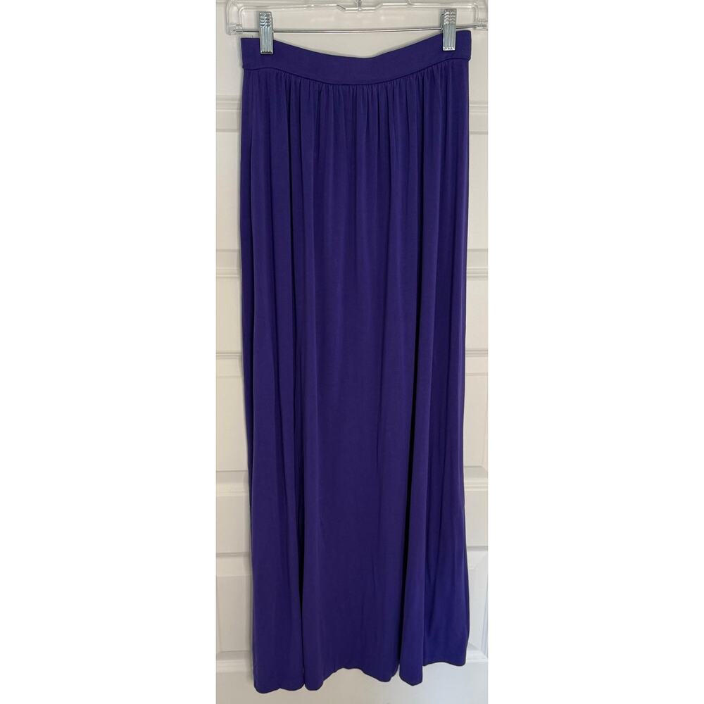 Boden Purple Maxi Skirt Size 10/US 6 Long Viscose Stretch Waist Made in Portugal